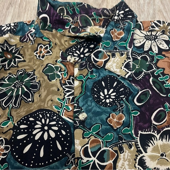 Campia Pure Silk Multicolor button down shirt groovy island tropical men’s mediu - Picture 5 of 6